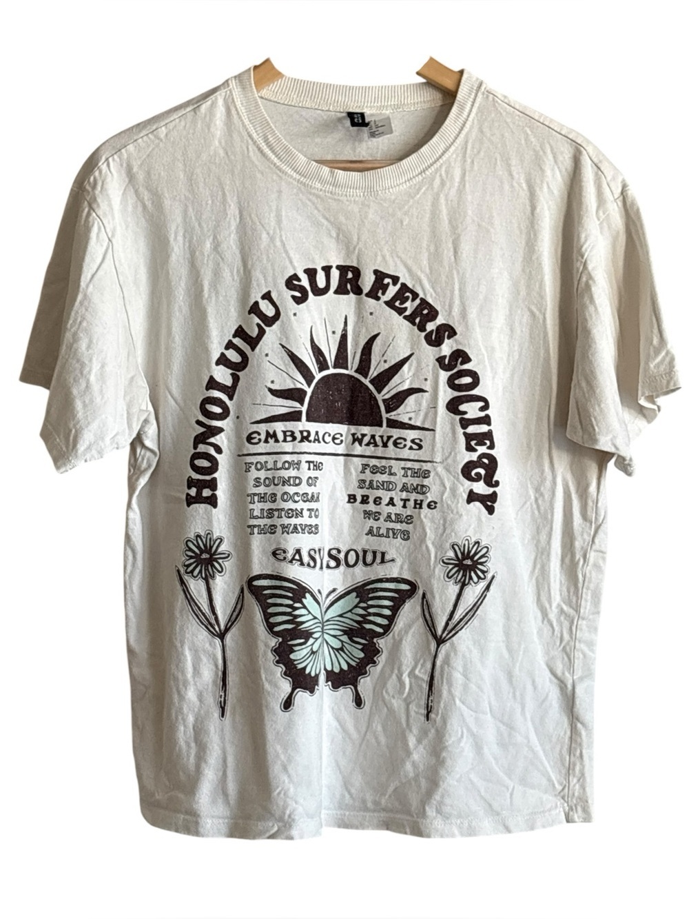 H&M Divided Honolulu Surfers Society Tee Shirt Graphic Size Small